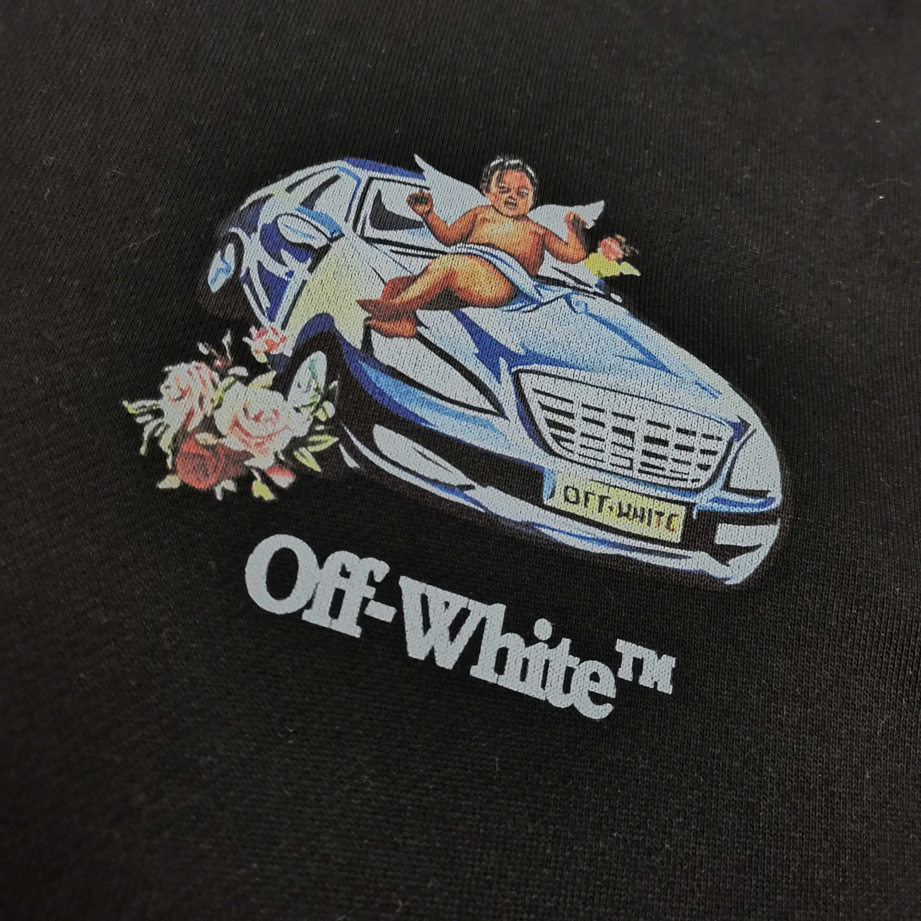 off white 25ss new portrait oil painting 460g washed hooded sweatshirt Color: Black White Size: S M L XL P410